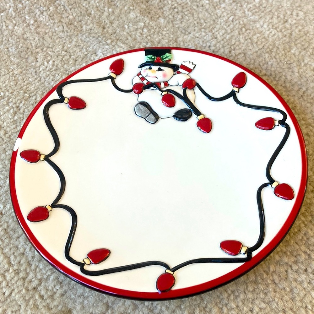 Fitz & Floyd three dimensional saucer or candle plate “ Cheers “ pattern